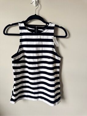 Banana Republic Black and White Striped Racerback Tank